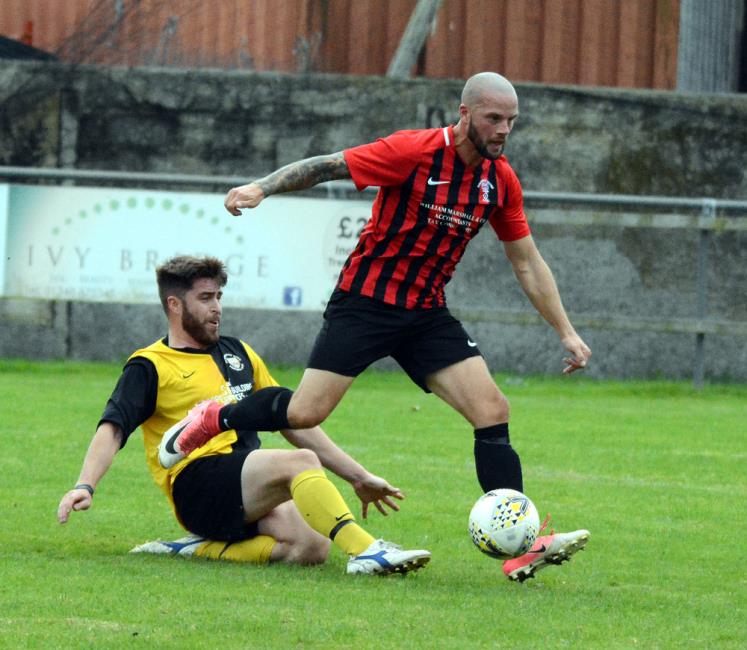 Nathan Greene scored twice for league leaders Goodwick United